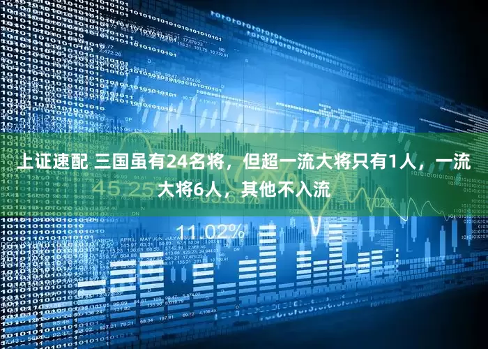 上证速配 三国虽有24名将，但超一流大将只有1人，一流大将6人，其他不入流